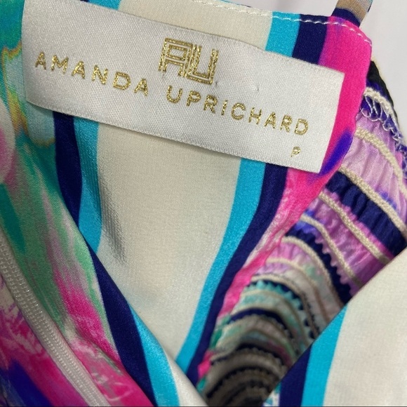 Amanda Uprichard Size Petite Cloud-Print Halter Maxi Dress Silk $310 - Picture 4 of 4